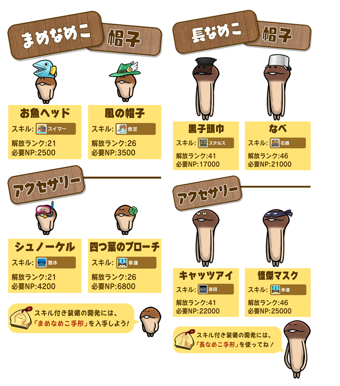 なめこの巣 豆なめこ まめなめこ は豆水晶 長なめこは長水晶を使うとスカウトできる なめこの巣 アプリ攻略まとめ